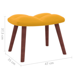 Chaise à bascule avec repose-pied Jaune moutarde Velours