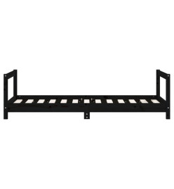 Cadre de lit pour enfant noir 80x160 cm bois de pin massif