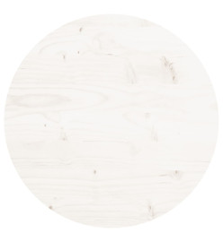 Dessus de table rond blanc Ø40x3 cm bois de pin massif