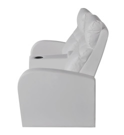 Fauteuil inclinable deux pièces 2+3places cuir artificiel blanc