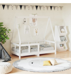 Cadre de lit pour enfant blanc 70x140 cm bois de pin massif