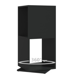 Armoire rotative Noir 34,5x34,5x75,5 cm Aggloméré