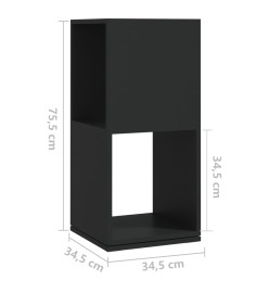 Armoire rotative Noir 34,5x34,5x75,5 cm Aggloméré