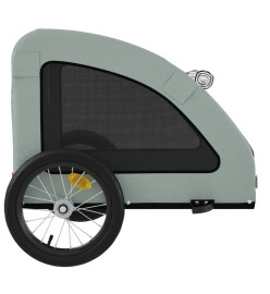 Remorque de vélo pour chien gris tissu oxford et fer