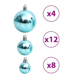 Boules de Noël 100 pcs turquoise 3 / 4 / 6 cm