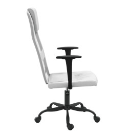 Chaise de bureau blanc tissu en maille et similicuir