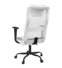 Chaise de bureau blanc tissu en maille et similicuir