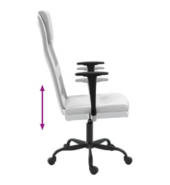 Chaise de bureau blanc tissu en maille et similicuir