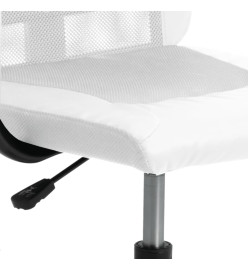 Chaise de bureau blanc tissu en maille et similicuir