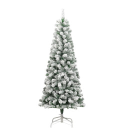 Sapin de Noël artificiel à charnières avec neige floquée 210 cm