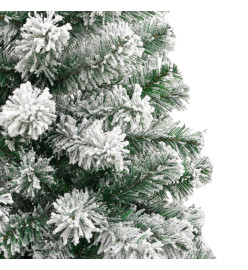 Sapin de Noël artificiel à charnières avec neige floquée 210 cm