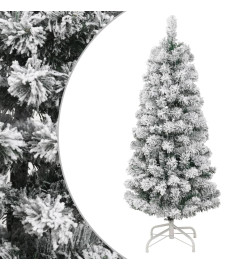 Sapin de Noël artificiel à charnières avec neige floquée 150 cm