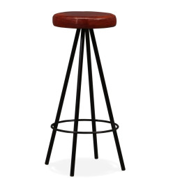 Tabourets de bar lot de 4 cuir véritable