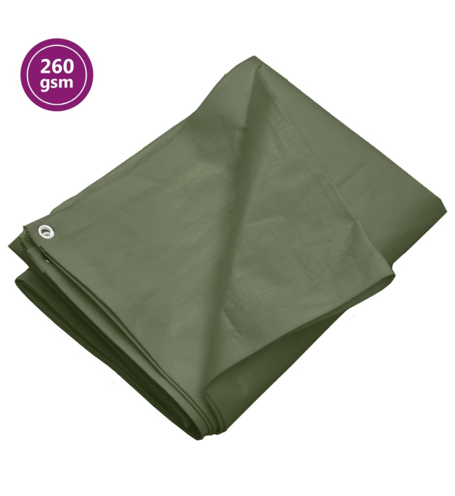 Bâche 260 g/m² 8x8 m Vert PEHD