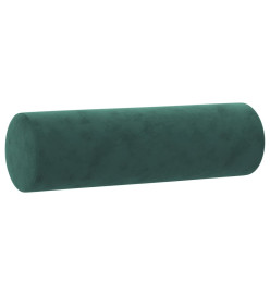 Coussins décoratifs 2 pcs Vert foncé Ø15x50 cm Velours