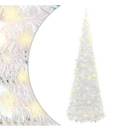 Sapin de Noël artificiel escamotable 200 LED blanc 210 cm