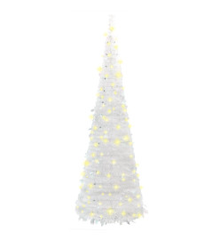 Sapin de Noël artificiel escamotable 200 LED blanc 210 cm