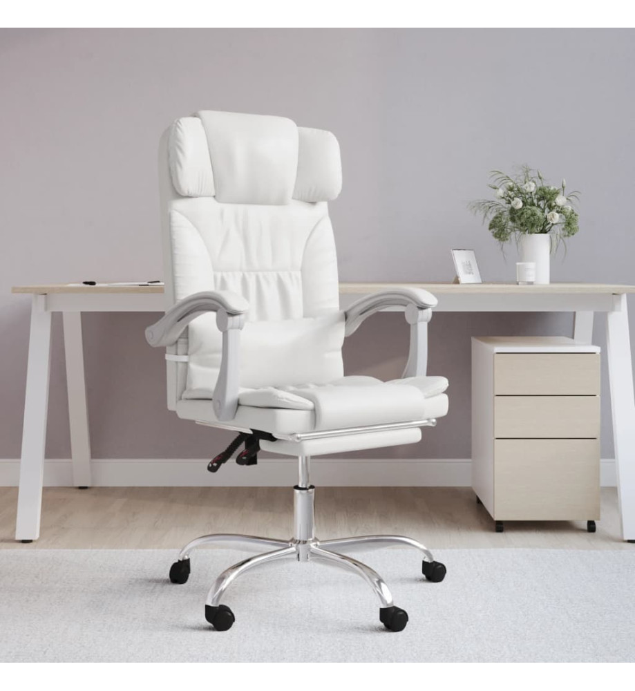 Fauteuil inclinable de bureau Blanc Similicuir