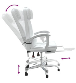 Fauteuil inclinable de bureau Blanc Similicuir