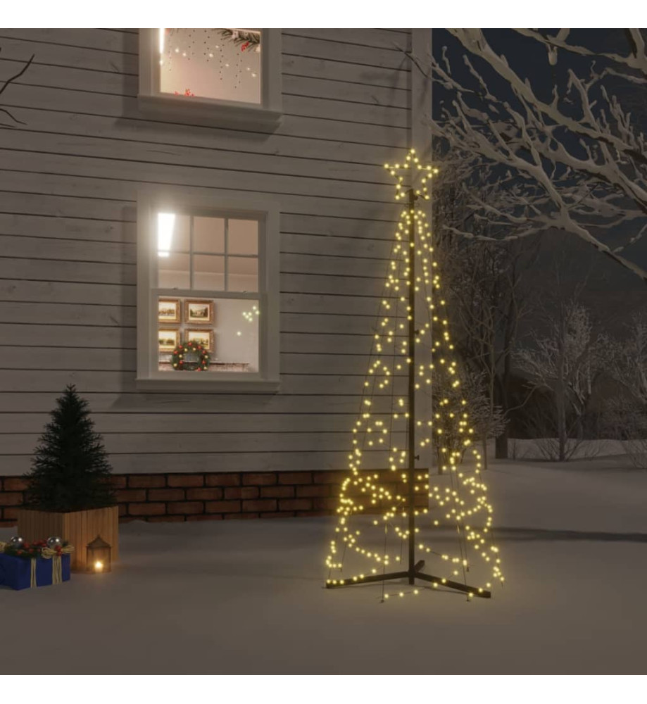 Arbre de Noël cône Blanc chaud 200 LED 70x180 cm