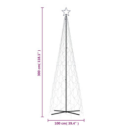 Arbre de Noël cône 500 LED Bleues 100x300 cm