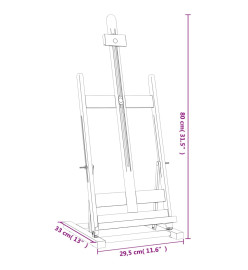 Chevalet de table 29,5x33x80 cm bois de pin massif