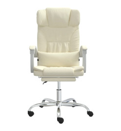 Fauteuil de massage inclinable de bureau Crème Similicuir