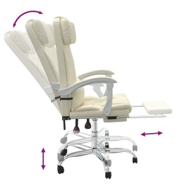 Fauteuil de massage inclinable de bureau Crème Similicuir