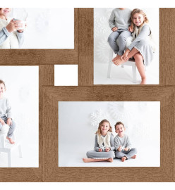 Collage de cadres photo pour photo de 4x(10x15 cm) Marron MDF