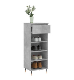 Armoire à chaussures Gris béton 40x36x105 cm Bois d'ingénierie