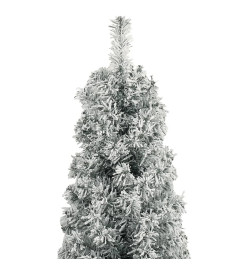 Sapin de Noël mince avec support et flocon de neige 270 cm PVC