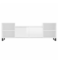 Meuble TV Blanc brillant 160x35x55 cm Bois d'ingénierie