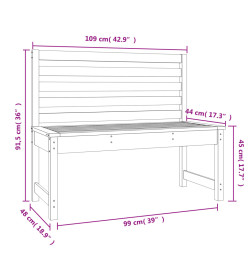 Banc de jardin 109 cm bois massif de douglas