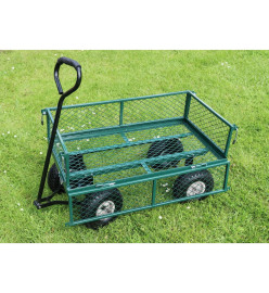 Draper Tools Chariot de jardin maille Acier 86,5x46,5x21 cm Vert/noir