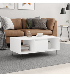 Table basse Blanc 90x50x36,5 cm Bois d'ingénierie
