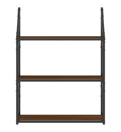 Étagère murale 3 niveaux chêne marron 60x21x78,5 cm