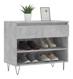 Armoire à chaussures Gris béton 70x36x60 cm Bois d'ingénierie