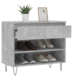 Armoire à chaussures Gris béton 70x36x60 cm Bois d'ingénierie