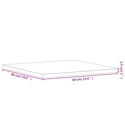 Dessus de table 40x40x2,5 cm carré bois massif de hêtre