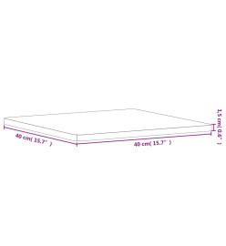 Dessus de table 40x40x1,5 cm carré bois massif de hêtre