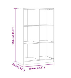 Bibliothèque 70x33x110 cm bois massif de pin