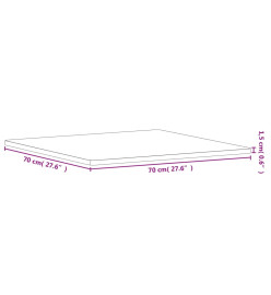 Dessus de table 70x70x1,5 cm carré bois massif de hêtre