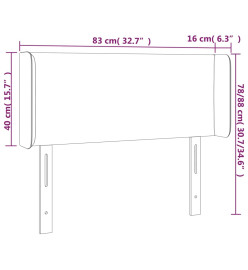 Tête de lit à LED Gris foncé 83x16x78/88 cm Tissu