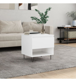 Table basse blanc 50x46x50 cm bois d’ingénierie