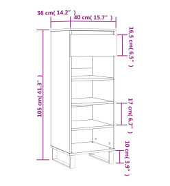 Armoire à chaussures Chêne marron 40x36x105cm Bois d'ingénierie