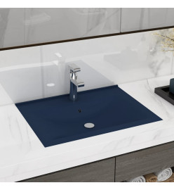 Lavabo avec trou de robinet Bleu foncé mat 60x46 cm Céramique