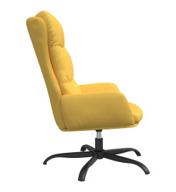 Chaise de détente et repose-pied Jaune moutarde Tissu