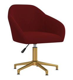 Chaises à manger pivotantes lot de 6 rouge bordeaux velours