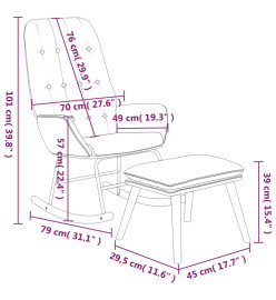 Chaise à bascule avec repose-pied Taupe Tissu