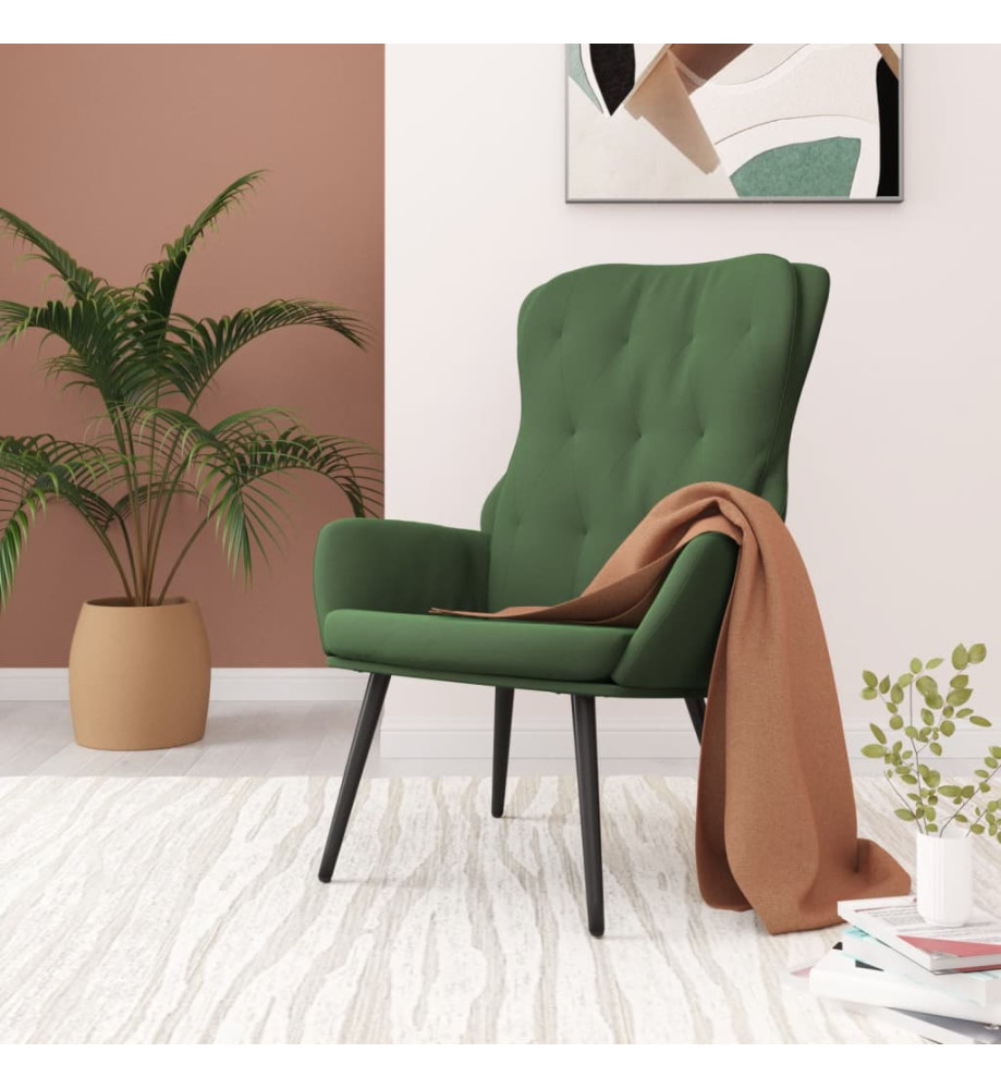 Chaise de relaxation Vert foncé Velours